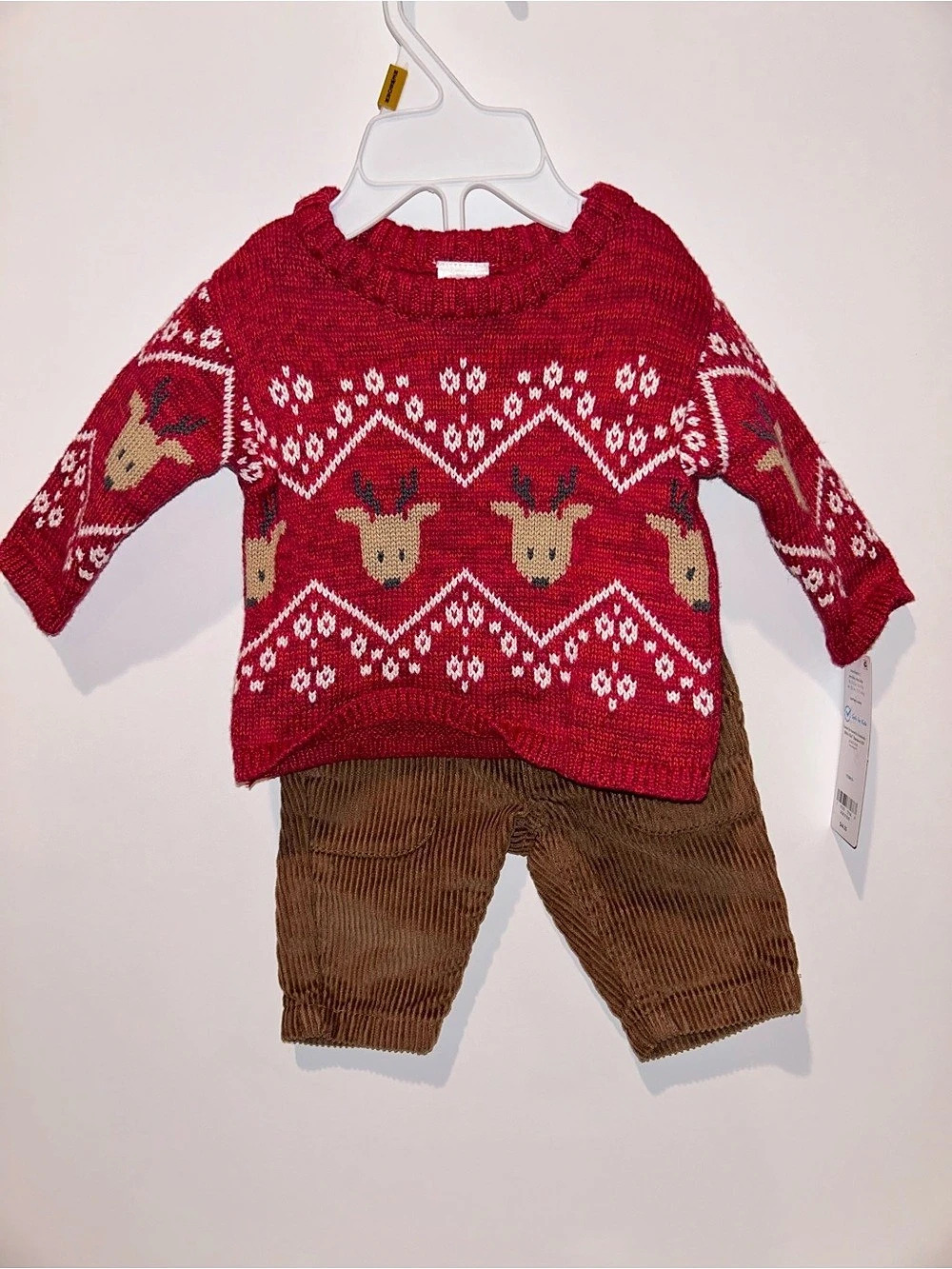 Carter's Baby 2-Piece Reindeer Sweater & Corduroy Pant Set